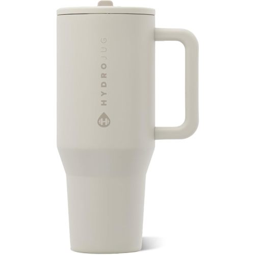 HydroJug Traveler 40oz, Insulated Tumbler with Handle & Straw, Linen