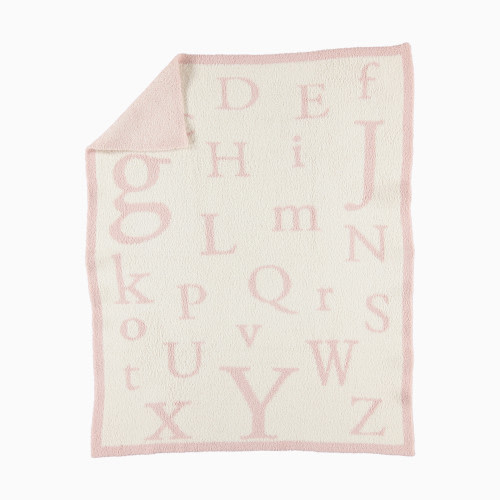 Barefoot Dreams CozyChic ABC Blanket - Dusty Rose/Cream