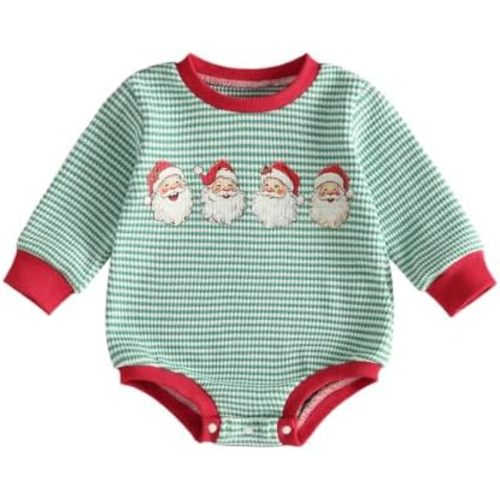 MERSARIPHY Baby Christmas Clothes Newborn Boy Girl Santa Sweatshirt Romper