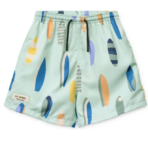 Liewood - Duke Surf Recycled Fiber Swim Shorts - Turquoise | Smallable