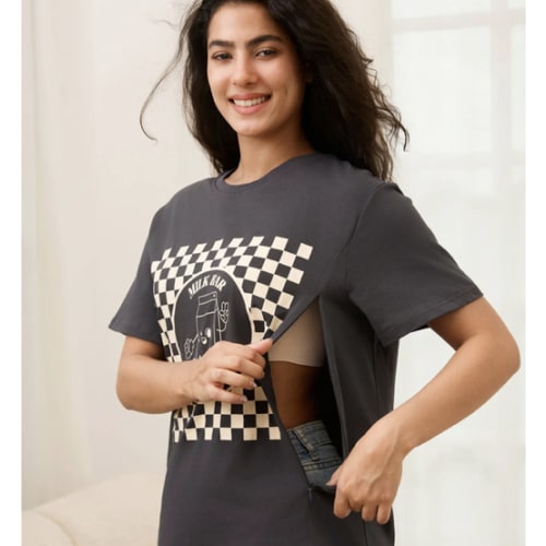Checkered Milk Carton Nursing Tee – Giftifymama