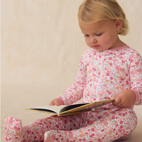 LAKE | Baby | Pima Cotton Pajamas | Rosewater Vivian Floral Baby Sleeper