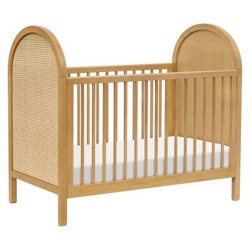 Babyletto Bondi Cane 3-in-1 Convertible Crib with Toddler Bed Conversion Kit - Honey with Natural Cane