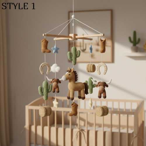 Custom Crochet Cowboy Baby Mobile: Western Nursery Decor Gift