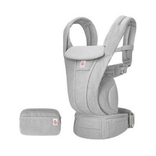 Ergobaby Omni Deluxe Mesh All-in-One Baby Carrier - Pearl Gray: Buckle Closure, Adjustable Harness, Infant Head Support