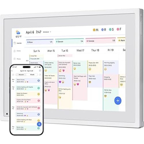 Dragon Touch 10.1 inch Digital Calendar Chore Chart – Interactive Touchscreen, Smart Family Planner, Hearth Display Desk Digital Calendar Seamless Scheduling