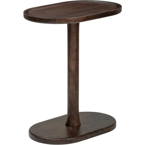 MH London Side Table - Crawford Wooden Modern C Shaped End Table - Exclusively Designed Hand Crafted Tables - End Table for Living Room, Bedroom Bedside Tables and Office