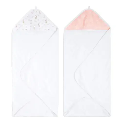 Blushing Bunnies Muslin Hooded Towels 2pk | aden + anais