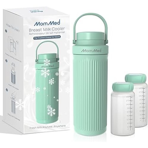 MomMed Breast Milk Cooler, Upgraded Rapid Cooling to 43°F in 1 Hour, 24H Long-Lasting Cooling, Leakproof Portable Breastmilk Storage for Pumping Moms, Travel, Work, and On-The-Go TSA