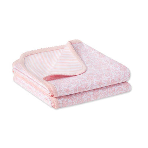 LAKE | Baby | Pima Cotton Pajamas | English Rose Multi Reversible Baby Blanket
