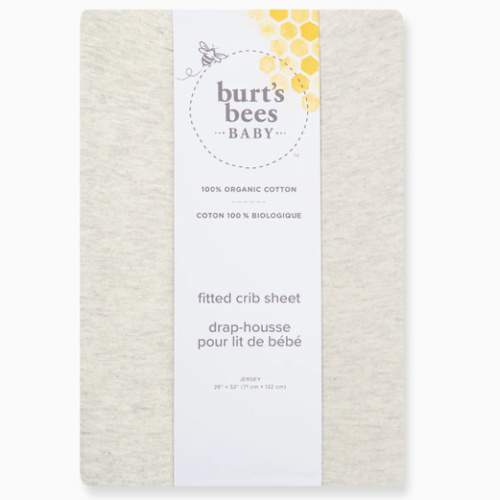 Solid Organic Cotton BEESNUG® Fitted Crib Sheet - Oatmeal