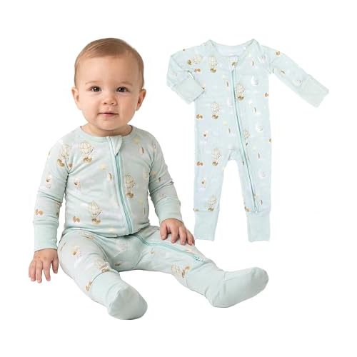 Viscose from Bamboo Baby Pajamas, 2-Way Convertible Bamboo Sleeper, Fold- Over Mittens & Foot Cuffs