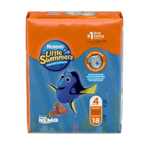 HUGGIES Little Swimmers Disposable Swim Diapers, Size Medium, 18 Count