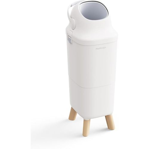 Momcozy Diaper Pail with Patented Triple-Seal Odor Control, Wide Opening, Ergonomic Height, Large Capacity with Viewing Window, Childproof Lock, Fits Standard Trash Bags