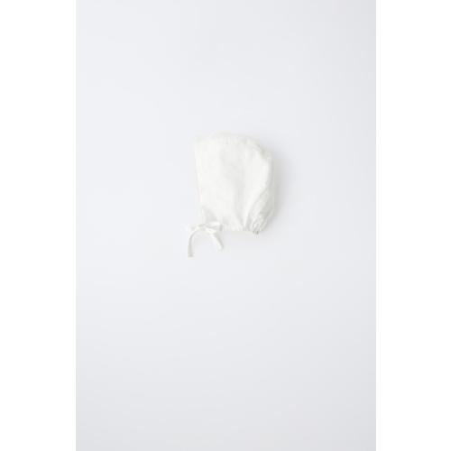 LINEN AND COTTON LACE BONNET - White | ZARA United States