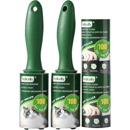 Fedicelly Extra Sticky Lint Rollers Pet Hair Remover for Laundry Clothes Furniture Carpet,Total 400 Sheets Lint Rollers Refills Dog Cat Hair Lint Remover Brush Couch