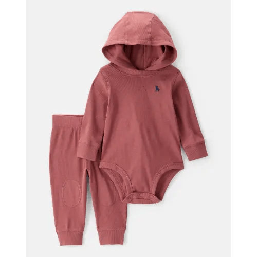 Baby 2-Piece Hooded Dog Long-Sleeve Bodysuit Pant Set - Red - Carter's | Carter's