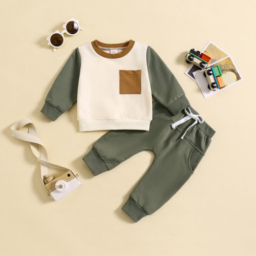 Baby 2-Piece Color Block Sweatsuit Set - 6-9M