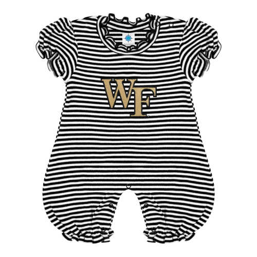 Wake Forest Demon Deacons Stripe Puff Sleeve Romper | College Baby