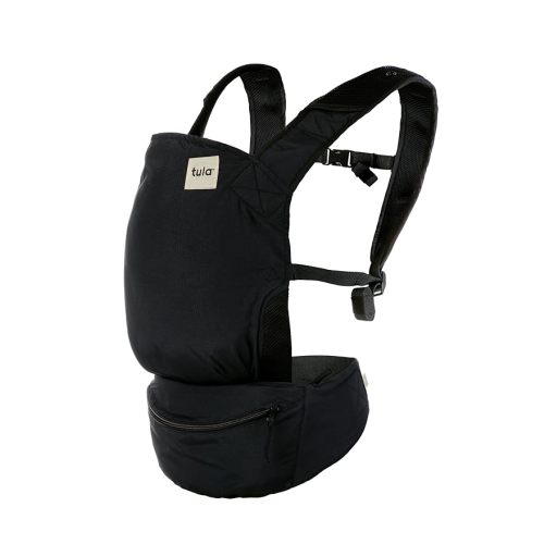 Baby Tula Lite Compact Baby Carrier, Ultra Compact and Lightweight, Convenient Carry Pouch, Ergonomic and Multiple Positions for 12 – 30 pounds - Black