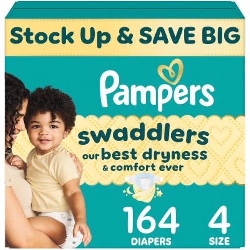 Pampers Swaddlers Sensitive Disposable Diapers Massive Pack - Size 4 - 164ct