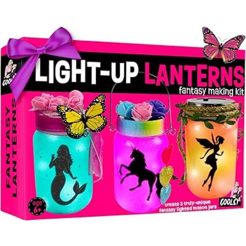 Light-up Unicorn Fairy & Mermaid Lanterns Craft Kit – Christmas Gifts for 8 9 10 11 12 Year Old Girls - Creative Art Girl Toys 8-10 Years Old and Up - Craft Kits for Girls Ages 8-12 - Tween Gift Ideas