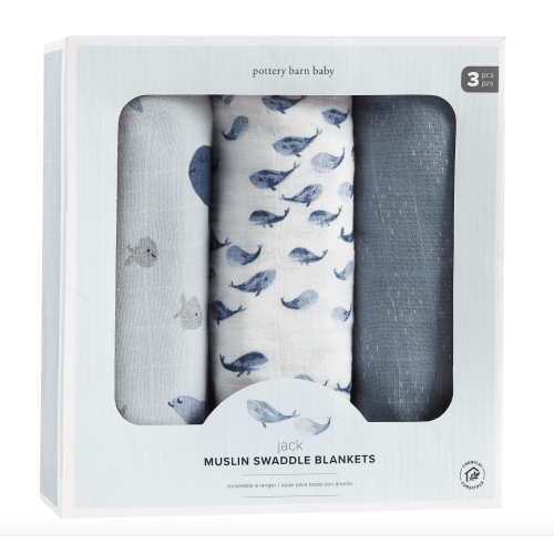 Jack Nautical Organic Muslin Swaddle Set