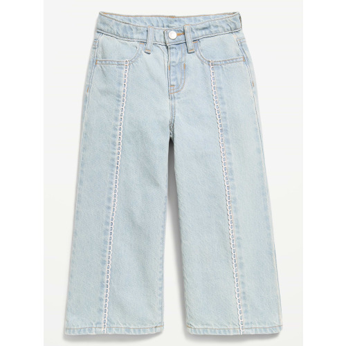 Super Baggy Lace-Trim Wide-Leg Jeans for Toddler Girls