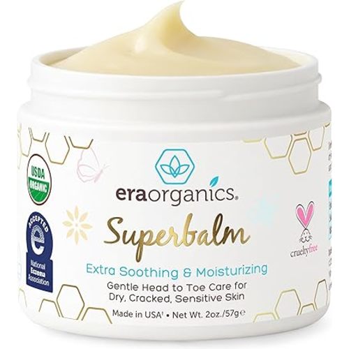 Era Organics Healing Ointment for Babies - USDA Certified Organic Natural Moisturizer Gentle on Sensitive Skin Prone To Baby Eczema, Cradle Cap (Infant Seborrheic Dermatitis), Rashes, Hives and More