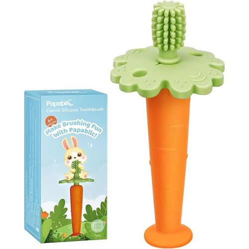 Papablic Carrot Baby Toothbrush 6 to 12 Months
