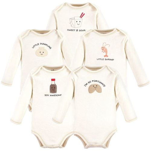 Touched by Nature Organic Cotton Long-Sleeve Bodysuits, Fortune Cookie