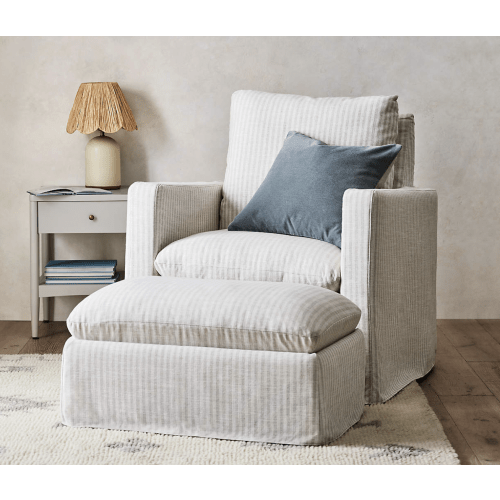 Ever Slipcovered Striped Nursery Glider Chair by Leanne Ford
