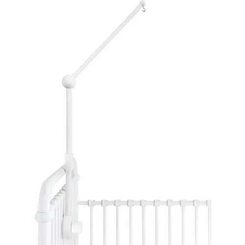 Baby Crib Mobile Arm Wooden Holder - Baby Mobile Hanger for Crib (31 inch, 100% Natural Beech Wood) Strong Anti Slip - Nursery Decor & Gift Accessories (White)
