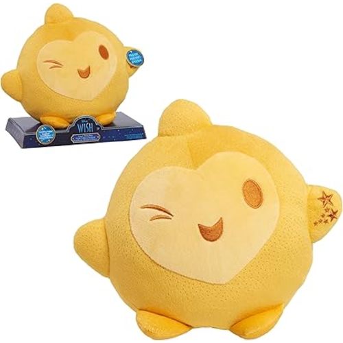 Just Play Disney Wish Hug & Wish Star 10-Inch Glowing Plush Star, Soothing Night Light, Officially Licensed Kids Toys for Ages 3 Up