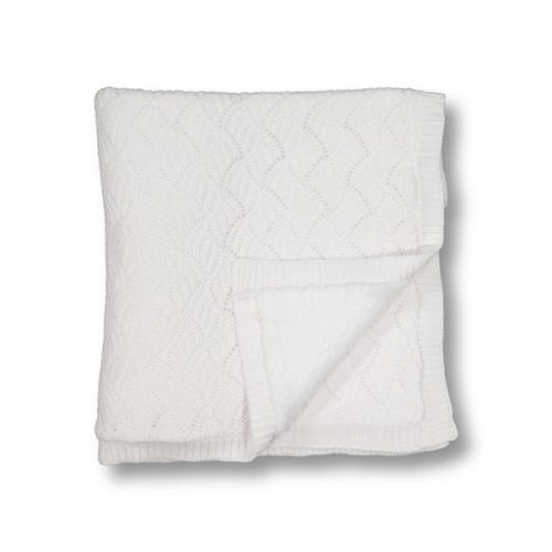 White Chunky Knitted Blanket With Fleece Lining | Best&Less™ Online