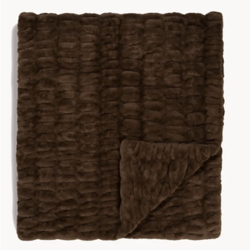 (Driftwood or Toasted Almond XL) Throw Blanket in Faux Fur | Lola Blankets