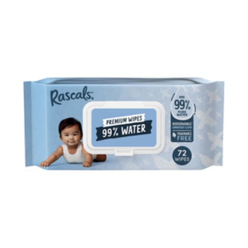 Rascals 99% Water Premium Wipes | 72 Pack