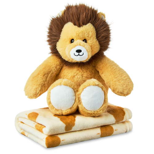 Parent's Choice 2-Piece Polyester Baby Blanket & Lion Plush Toy Set, Yellow