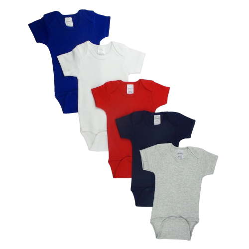 Bambini Newborn Variety Colors Bodysuits, 5pk (Baby Boys Or Baby Girls, Unisex)