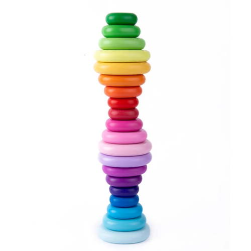 Extra-Large Stacking Rocks for Toddlers 1-3, 20 PCS Wooden Montessori Toys, Safe Smooth Jumbo Balancing Stones for Open-Ended Sensory Play, STEM Building Blocks for Boys & Girls