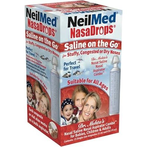 Neil Med NASA Drops Saline Vials, 15 Single-Use Ampoules, 0.5 Fl Oz