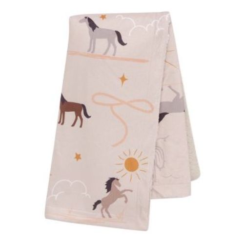 Lambs & Ivy Country Western Cowboy/Cowgirl Soft Warm Fleece Baby Blanket