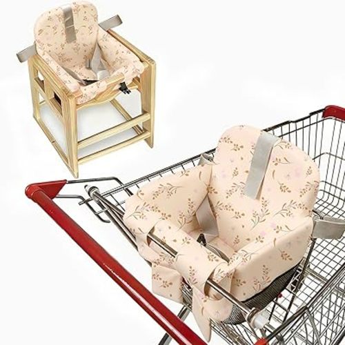 Shopping Cart Cover for Baby, High Chair Cover, Grocery Cart Cover, Cart Seat Cover for Baby, Shopping Cart Seat (Flower)