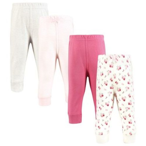 Hudson Baby Girls Cotton Pants and Leggings, Antique Rose, 0-3 Months