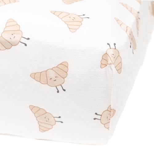 Drap Contour pour Lit de Bébé - Croissants