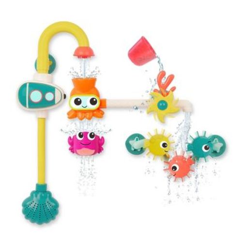 B. toys - Bath Pump Toy & Drip Cups - Wonder-Full Waterworks: Kids Water-Spinning Squirting Toy, Fine Motor Skill Development