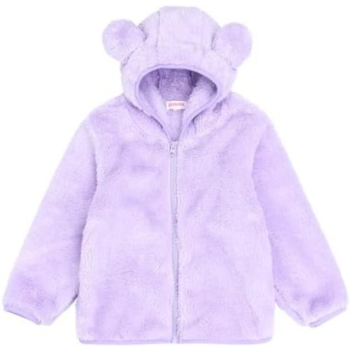 Toddler Girls Boys Fleece Hoody Jacket Zip Up Teddy Coat Warm Winter Outwear