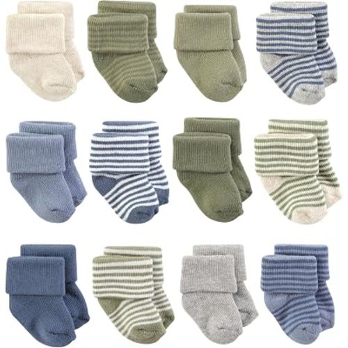 Hudson Baby Basics Unisex Baby Cozy Terry Baby Sock 12-Pack