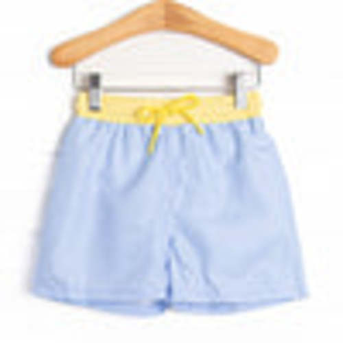 Gulf Gingham Swim Trunks, Blue – Stitchy Fish