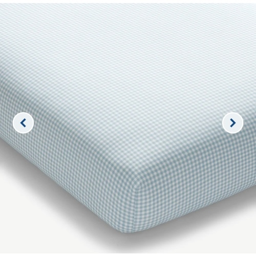 Ditsy Gingham Classic Cool Organic Cotton Percale Fitted Crib Sheet